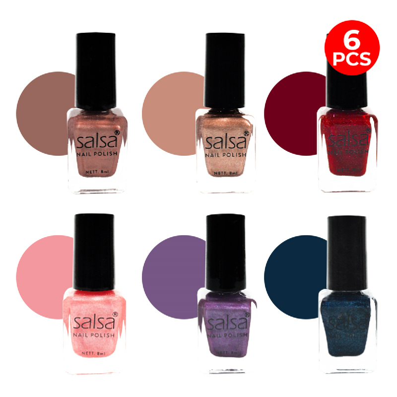 ❣️Rakkistore99❣️ Salsa Nail Polish 8ml Set Glamour | Satuan/1BOX