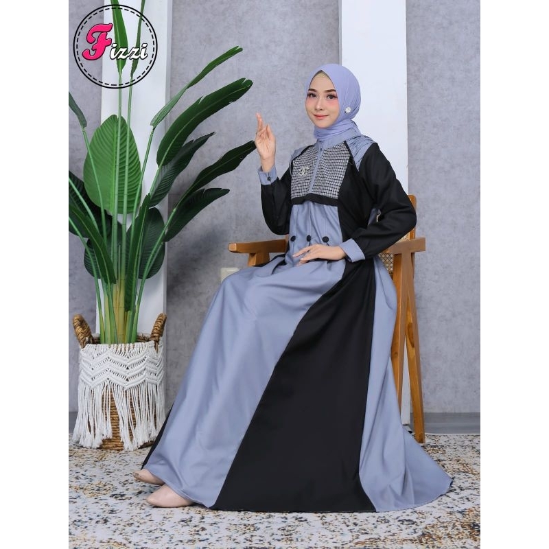 gamis toyobo fizzi 1002 mix kotak kotak cantik terbaru terlaris/fizzi ori/elfath