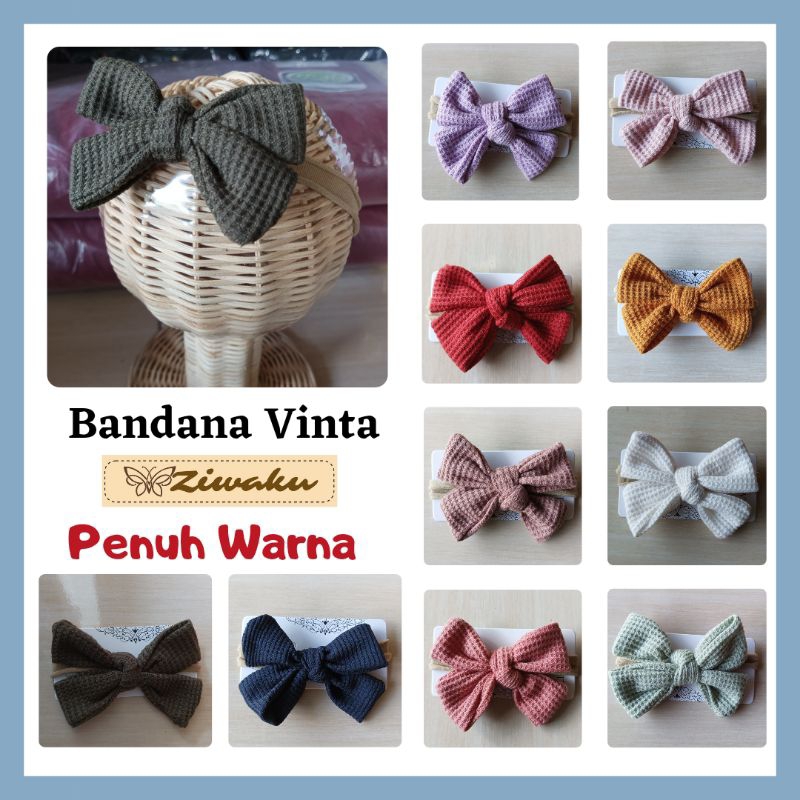 Bandana Bayi VINTA knitt Tali Nylon Aksesoris Rambut Ziwaku