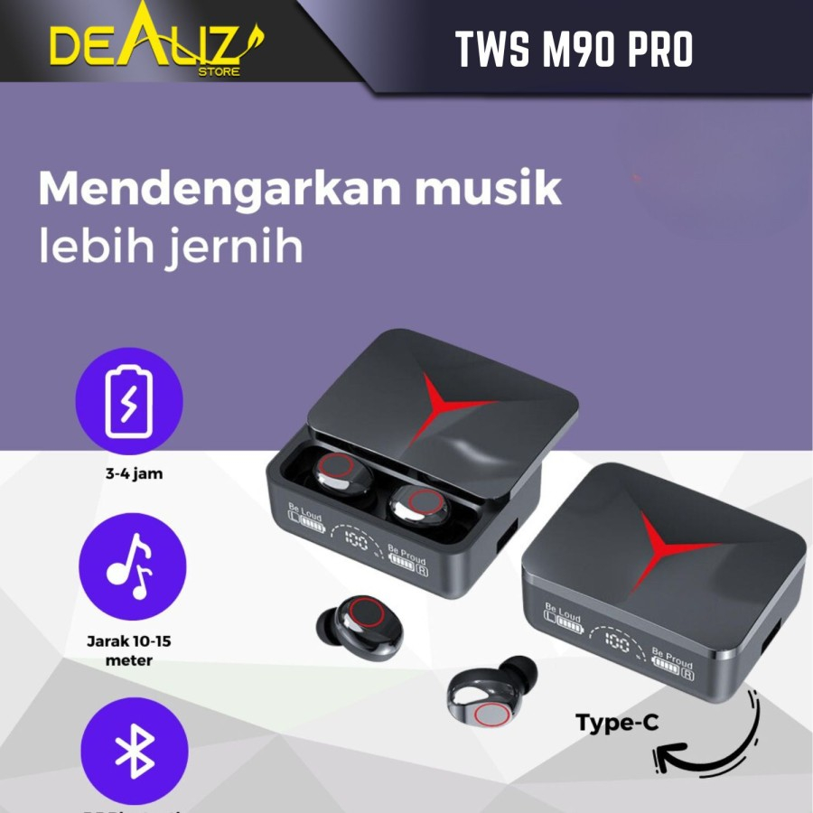 TWS M90 Pro Earphone Bluetooth 5.3 Gaming