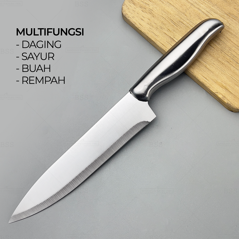 Pisau Dapur Tebal Stainless 28cm 30cm 32cm Tajam Kitchen Chef Knife Daging Sayur Buah Multifungsi