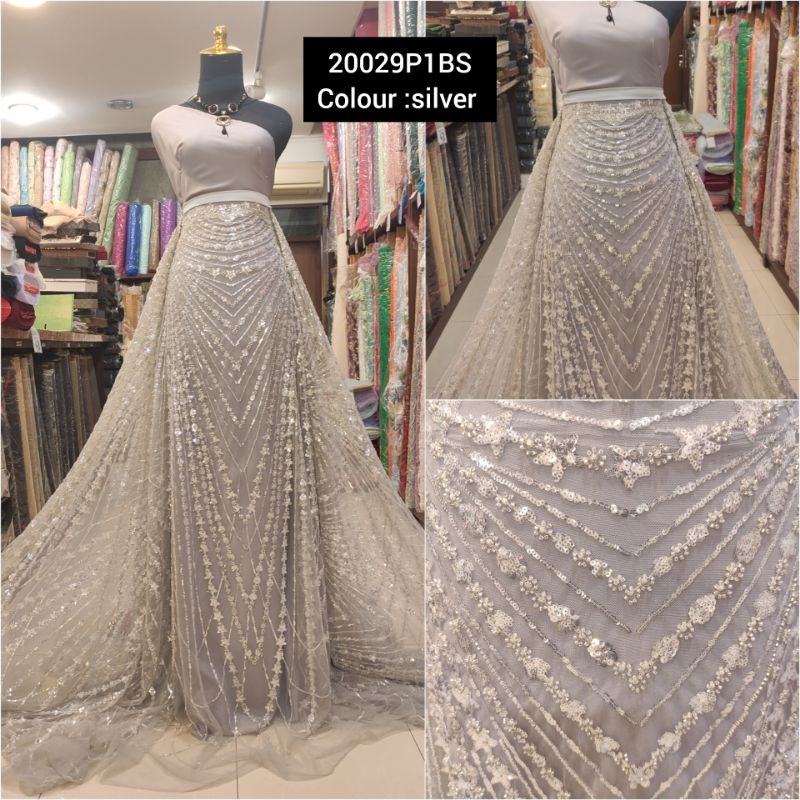 Kain Dress Tile Zuhair Batu Payet Ivana Bridal Import Silver