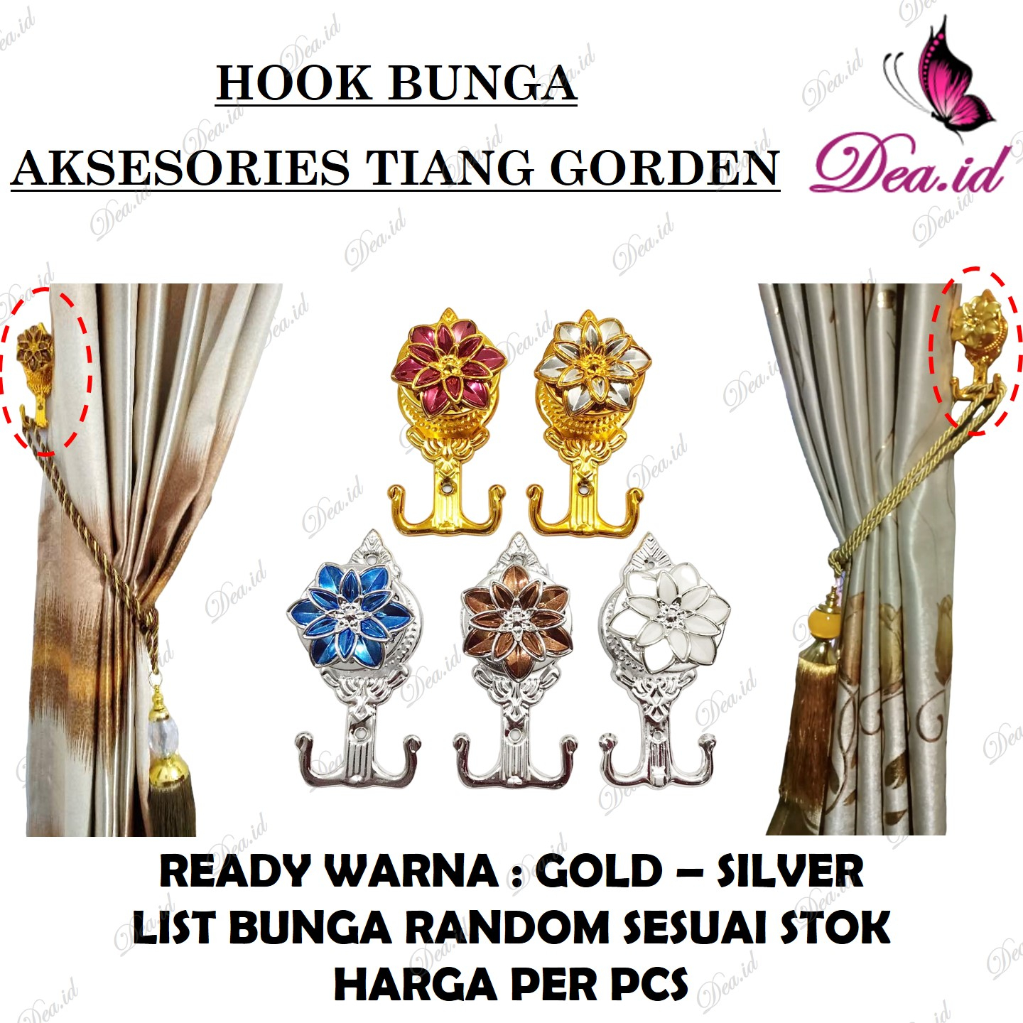 [DEASHOP] HOOK GORDEN (HOOK BUNGA MELATI - MATERIAL PLASTIK) - HOOK HORDEN - PENGAIT - HOOK MELATI