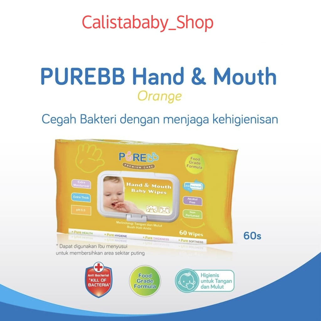 Pure Baby Wipes Hand &amp; Mouth / Tissue Basah Tangan &amp; Mulut Bayi