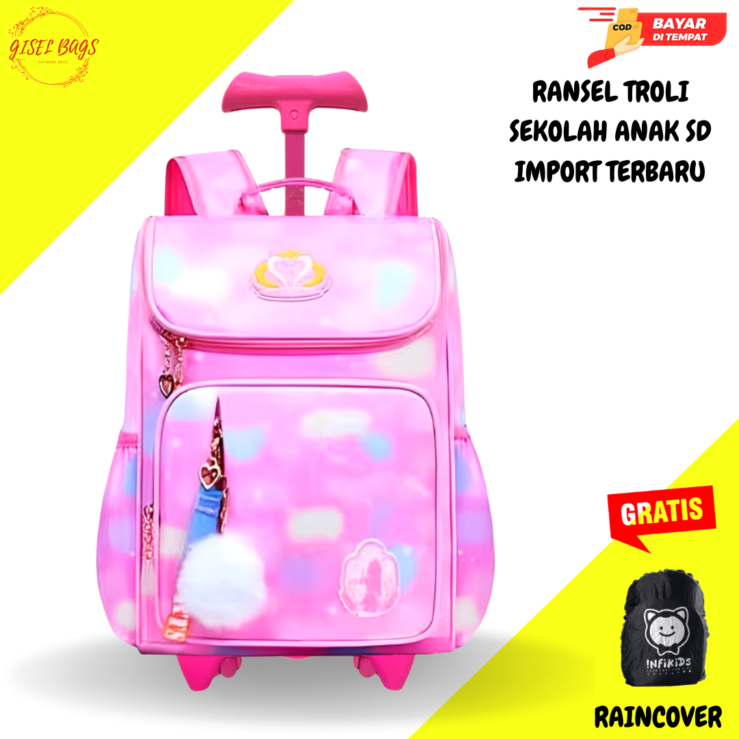 Tas koper sekolah anak perempuan sd import warna rainbow berkualitas anti air