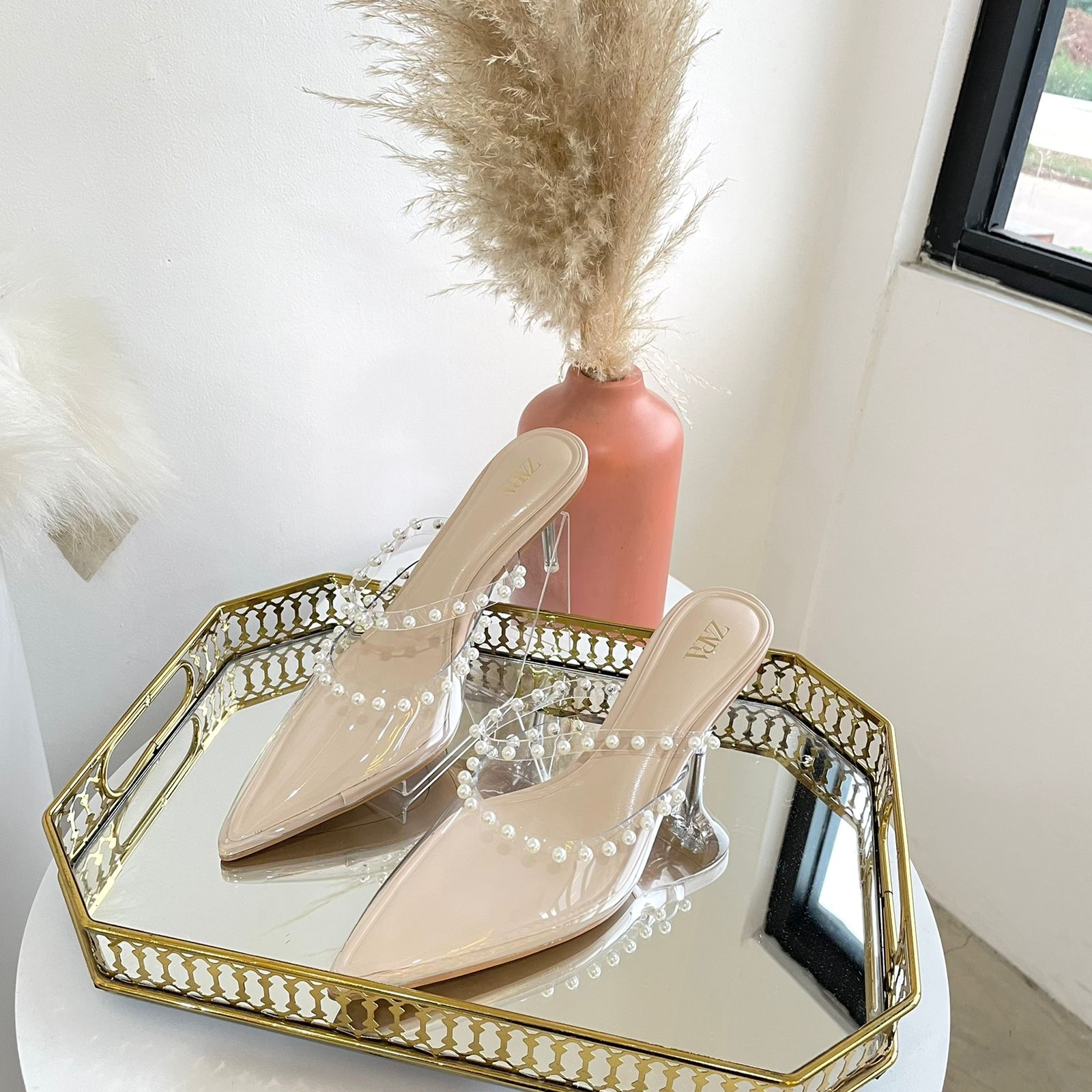 SEPATU WANITA ZS-3998  HEELS 7CM TRANSPARANT