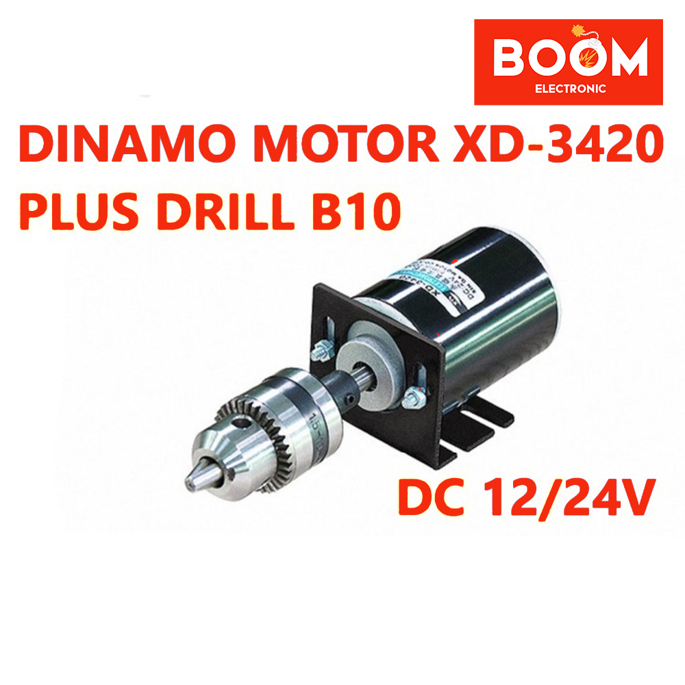 Dinamo Motor XD-3420 DC 12V/24V 30W Plus Drill B10 (8196)