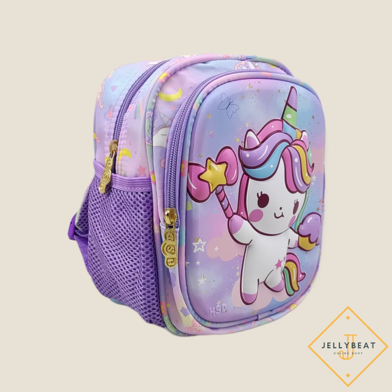 TAS RANSEL 3D ANAK PG KARAKTER UNICORN UNGU