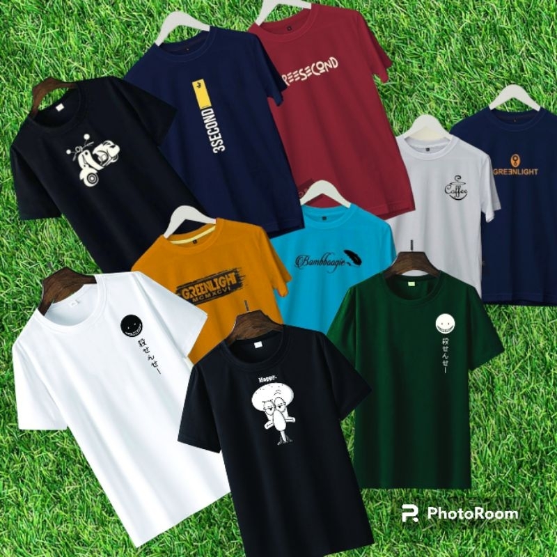 Baju pria keren motif masa kini paket isi 5 kaos