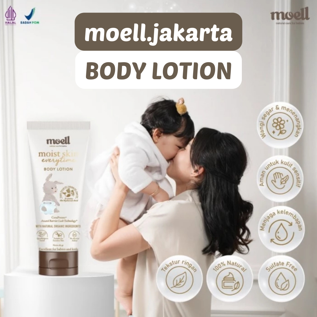 Moell Body Lotion | Hair Lotion | Body Wash | Shampo Bayi Moell Natural Organik Halal BPOM