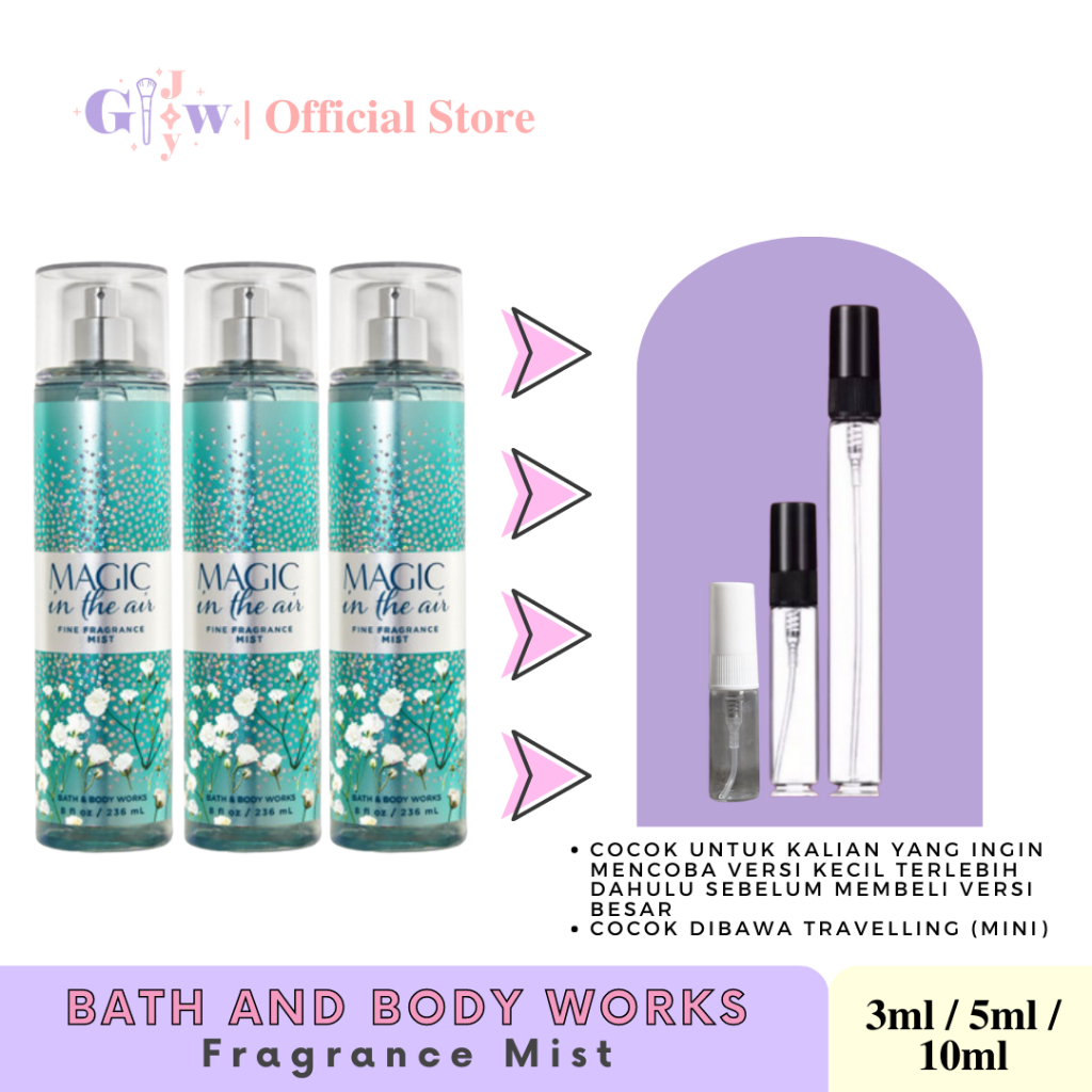 [DECANT] BATH AND BODY WORKS - MAGIC IN THE AIR body fine fragrance mist | bbw badan tubuh murah wangi harum tahan seharian original asli bpom share in jar bottle botol mini travel size travelling