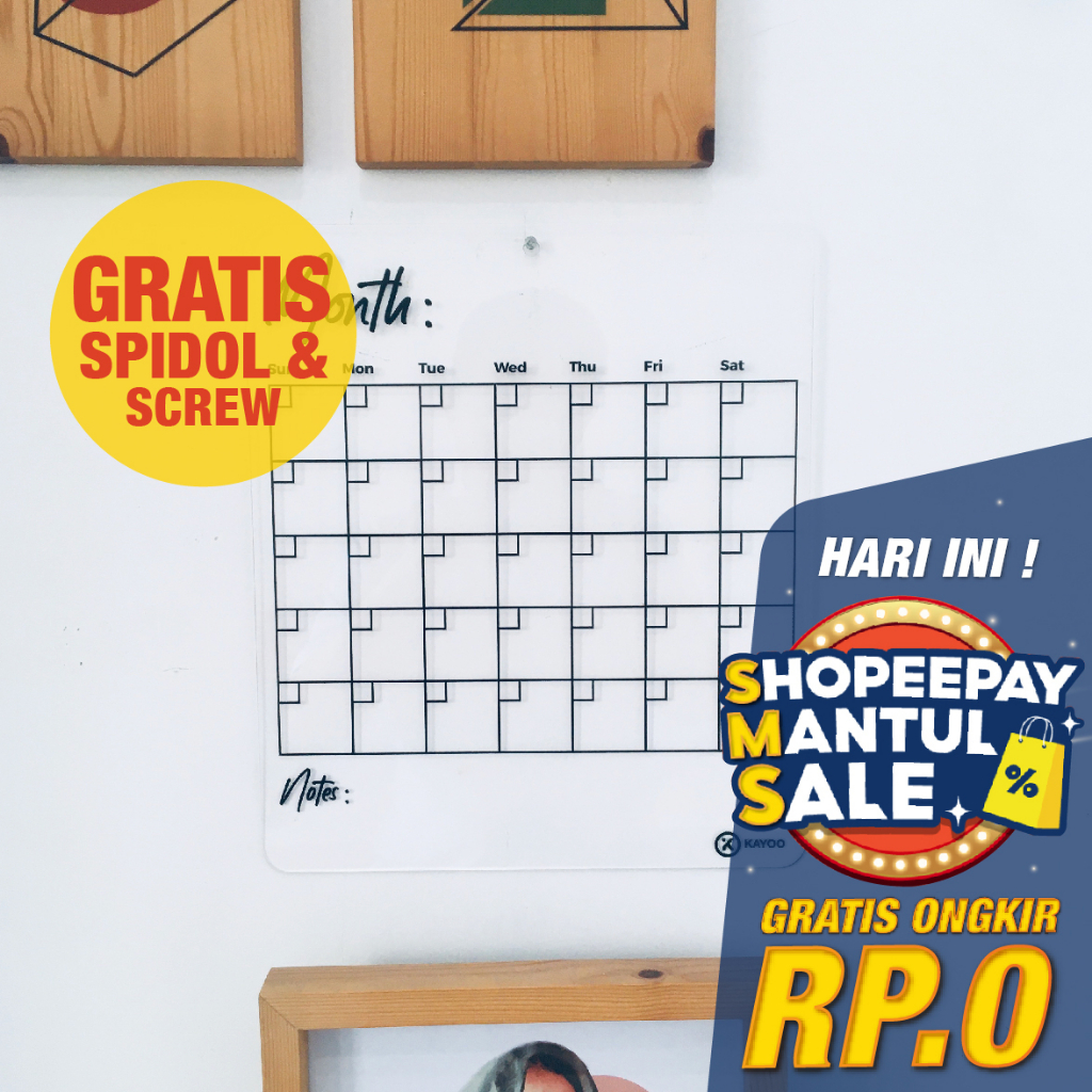 

Papan tulis acrylic perencanaan bulanan harian mingguan / papan catatan acrylic