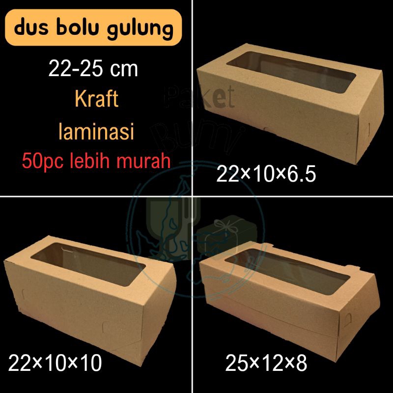 

dus kraft ukuran 22x10x6.5 22x10x10 25x12x8 laminasi dus roll cake dus brownies dus bolu dus bomboloni dus brownies kotak bolu gulung dus roll cake brownies kragt coklat jendela dus kraft laminasi box jendela roll cake bolu gulung