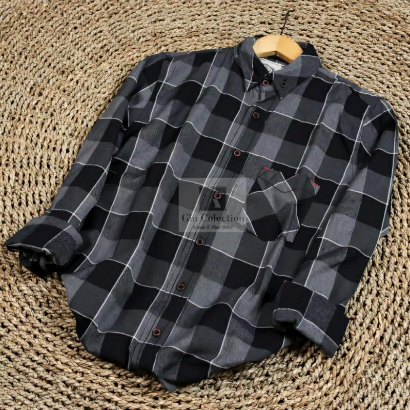 Kemeja flannel pria lengan panjang motif BestSeller kualitas premium kemeja kotak kotak pria