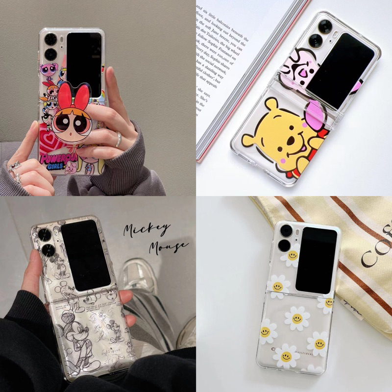 For OPPO Find N2 Flip 5G Folding Phone Case Shockproof Phone Folding Screen Phone Protective Case PC cartoon case