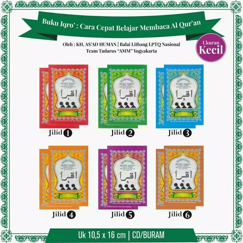 

Buku IQRO Set Kecil Per Jilid Buku IQRO Pisah Per Jilid ( Jilid 1-6 )