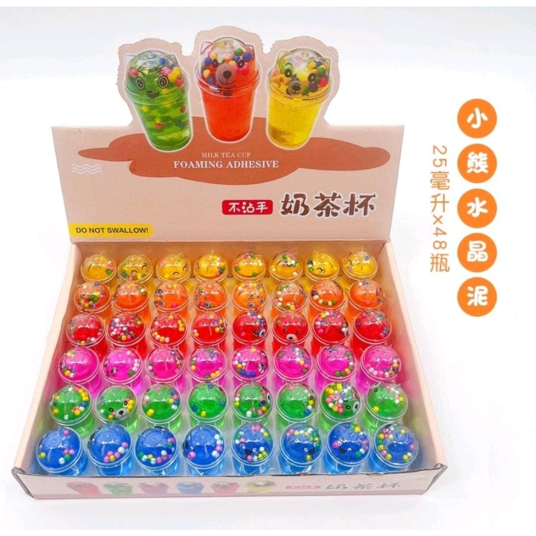 SLIME BOBA / MAINAN SLIME ANAK / Mainan Mini Slime Slem Boba / Souvenir Ultah
