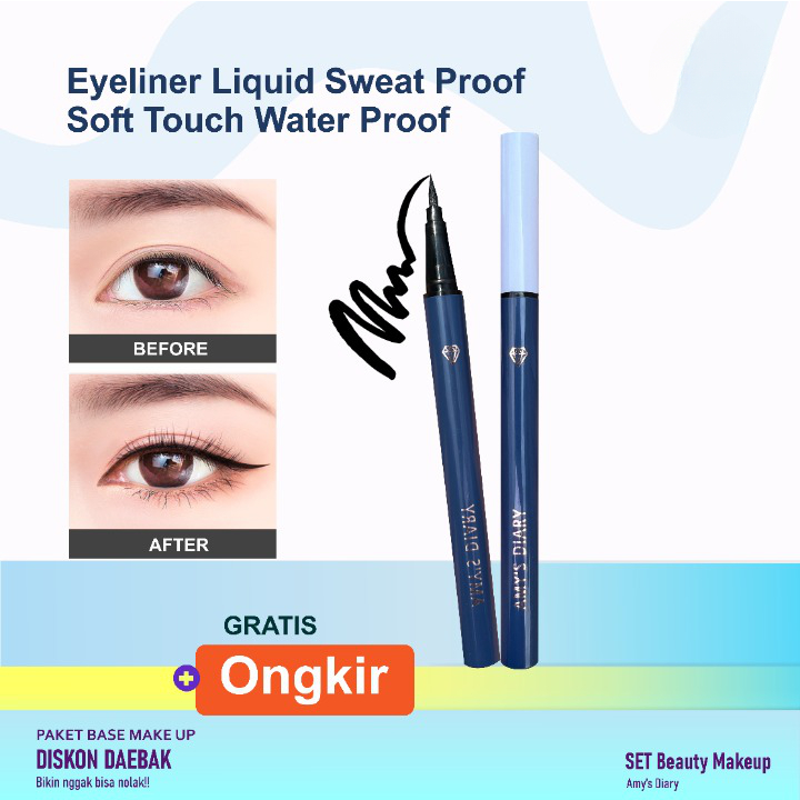 [PAKET HEMAT] Eyes Set Makeup Special Blue Series Maskara Eyeliner Penjepit Bulu Mata 3 In 1