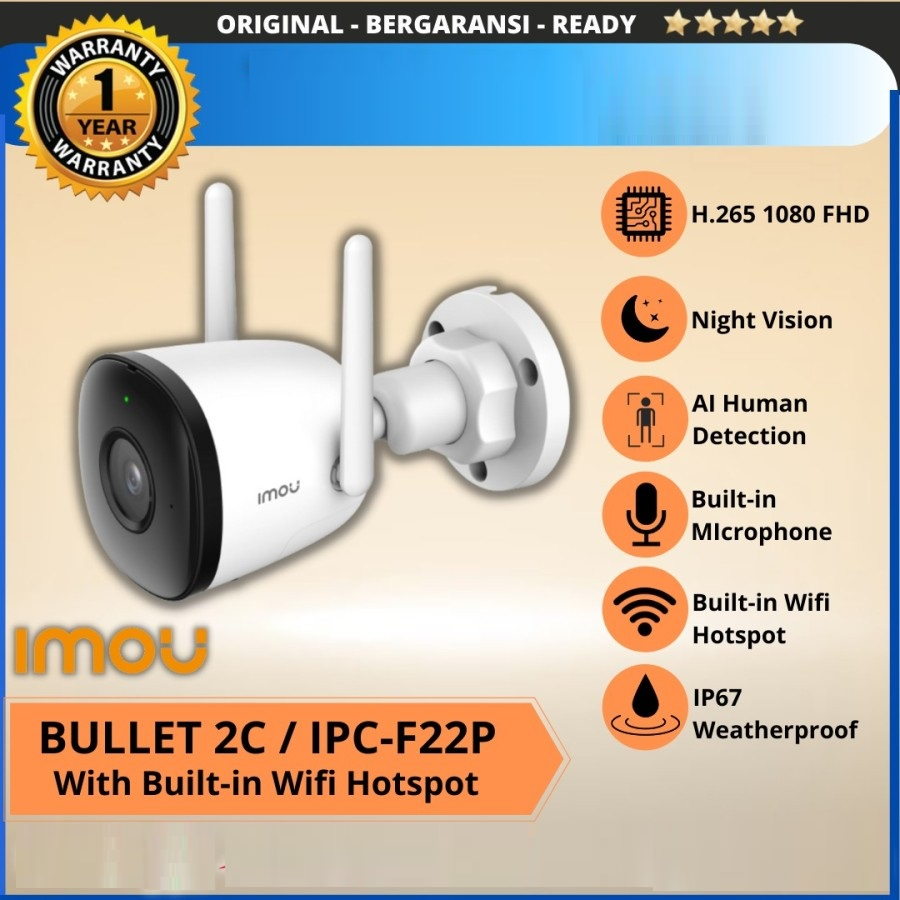 IMOU BULLET 2C-D IPC F22P 2MP WiFi Wireless IP camera Dahua CCTV outdoor