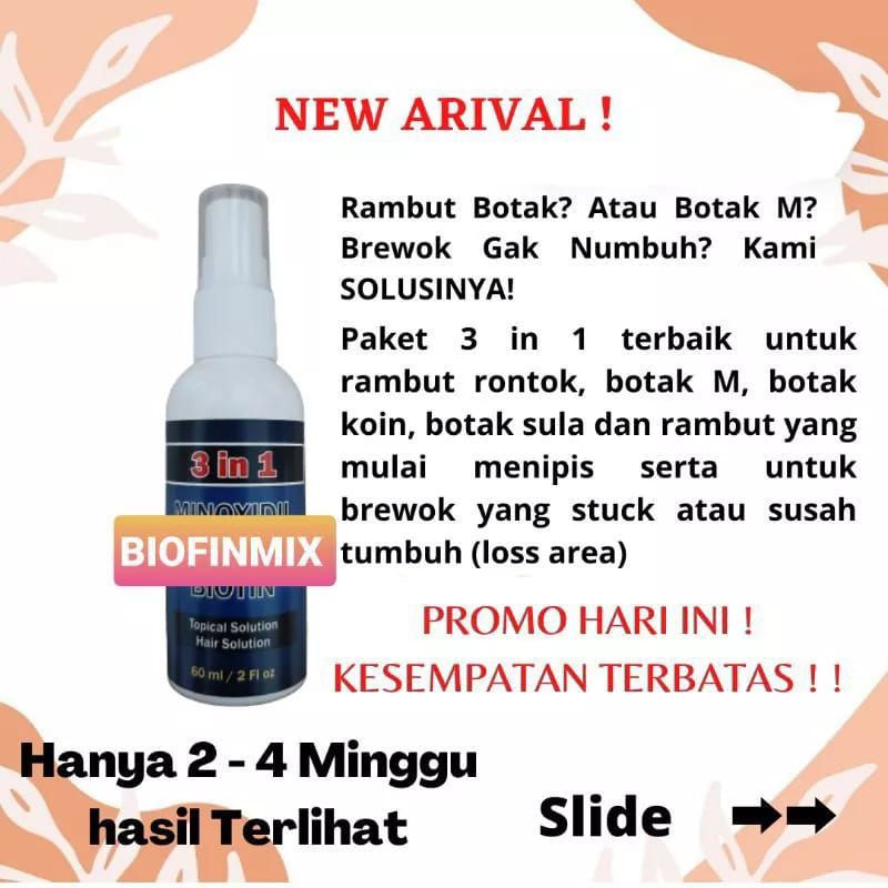 Bio Finmix Minoxidil - Membantu Mengatasi Kebotakan Dan Rambut Rontok 100% TERBUKTI
