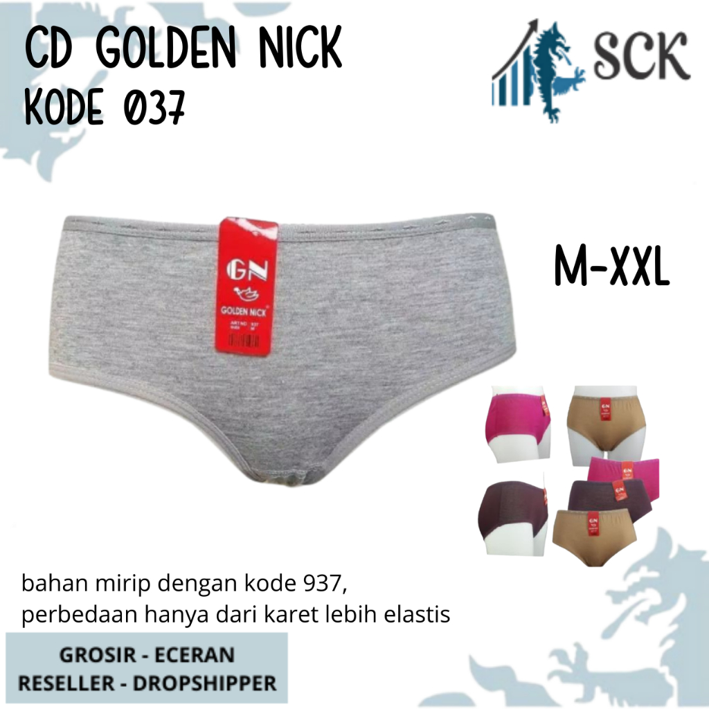 [ISI 1] CD Wanita GOLDEN NICK 037 Bahan Katun Elastis / PAKAIAN DALAM GOLDEN NICK 037 - sckmenwear GROSIR