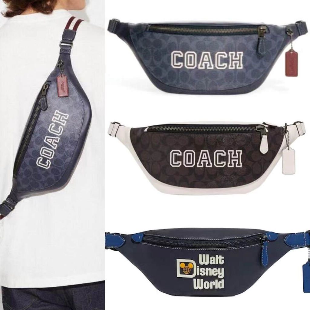 [Instant/Same Day]912  8509   coach men's pockets Inclined shoulder bag Chest package yaobao