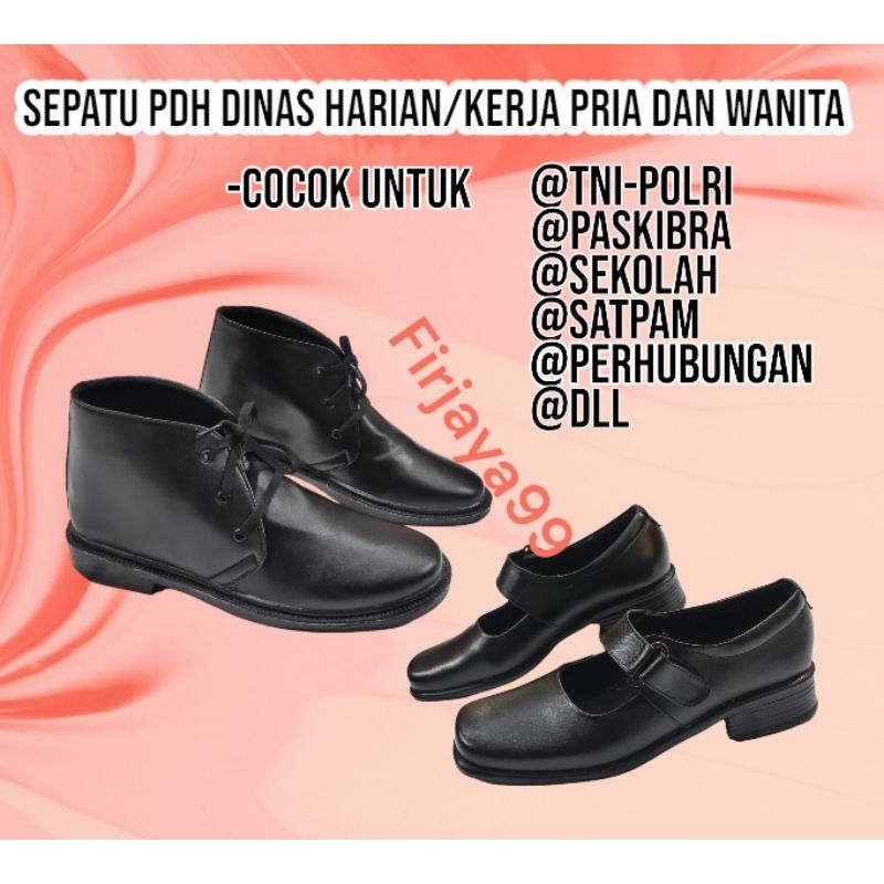 sepatu pdh dinas harian tni-polri/paskibra/security/sepatu pdh pria paskibra/sepatu pdh wanita/sepat
