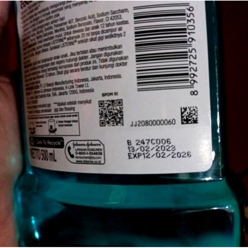 Listerine mouthwash 500ml / Listerine kumur 500 ml / obat kumur Listerine