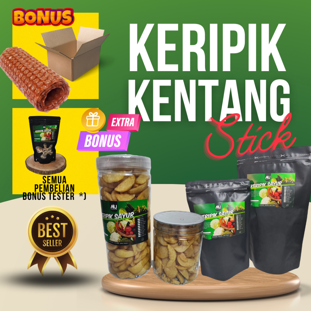 

Kripik Keripik Kentang Ori Sayur Potato Gurih Healthy Snacks Renyah Premium Halal 50gr 100gr 200gr