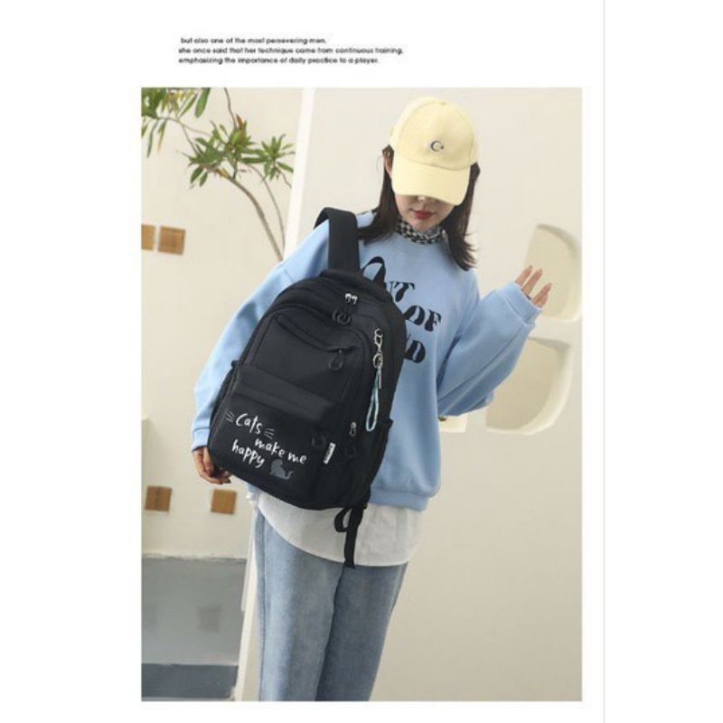 Baru Populer Tas Ransel sekolah Tas Ransel Korea terbaru 2023 SD SMP SMA CAT MAKE MEHAPPY