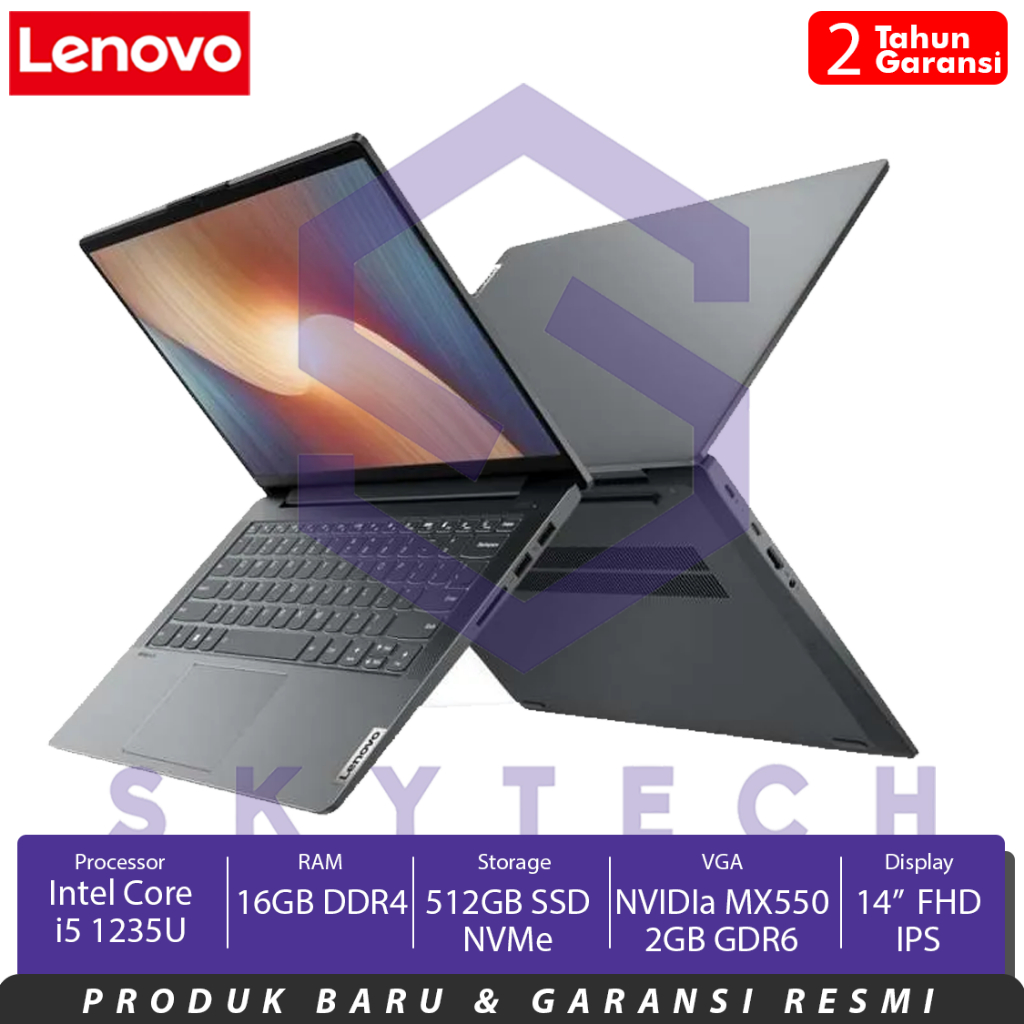 LAPTOP LENOVO IDEAPAD SLIM 5i 14IAL7 5TID CORE i5 1235U RAM 16GB SSD 512GB MX550 WIN11 OHS 82SD005TID