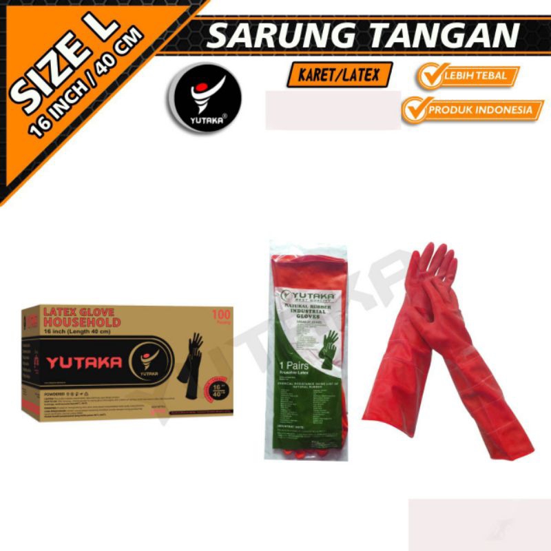 SARUNG TANGAN KARET 16 INCH warna merah