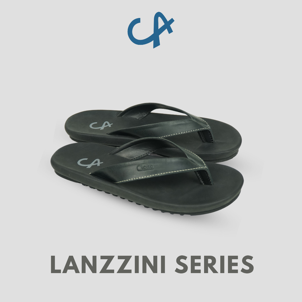 Sandal Jepit Pria Kulit Kasual Santai Sendal Distro Leather for Men Cloka Lanzzini