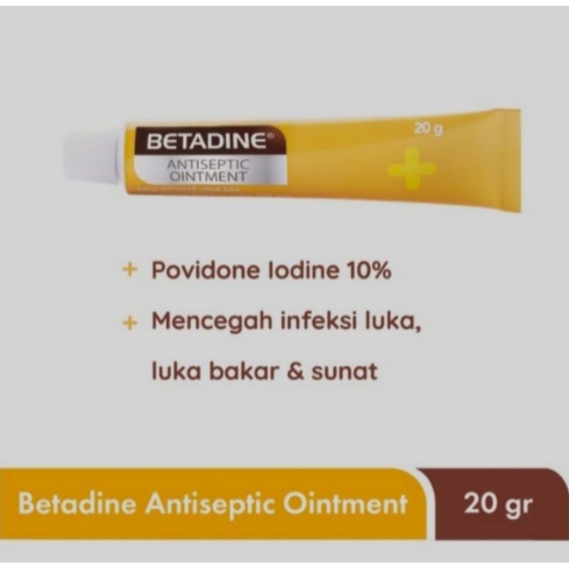 Betadine ointment 20 gr salep luka bakar, luka sunat luka gores