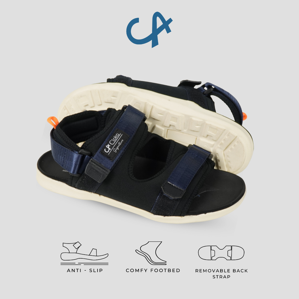 Sandal Pria Kasual Traveling Santai Adjustable Strap Sendal Gunung Anti Slip Haji Umroh Slip On Cloka Carmello