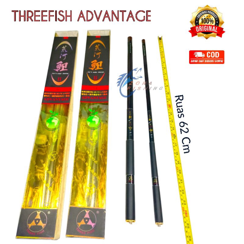 Joran Tegek Threefish Advantage 360 450 540 Cm Carbon Ringan Kaku