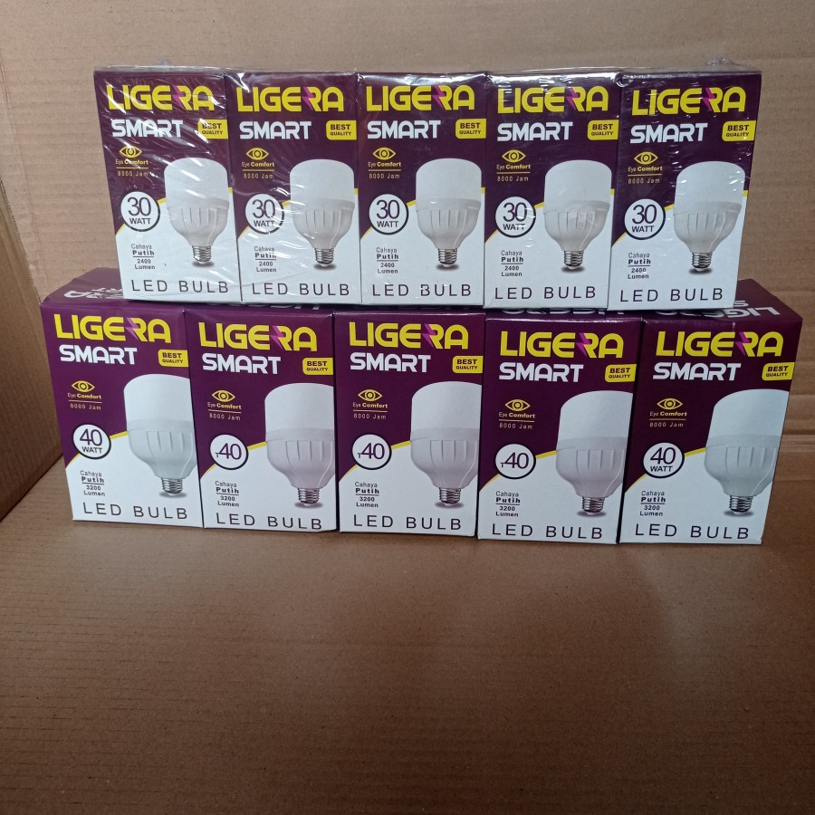 Lampu LED LIGERA Smart Bohlam LED 40W 30W 20W 15W 10W 5W PAKET 10PCS