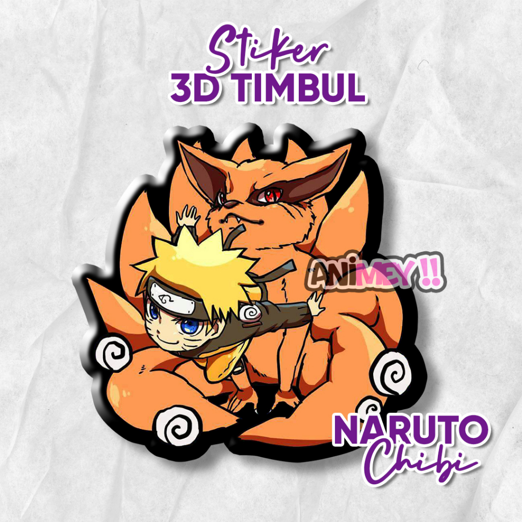 

Stiker Emblem 3D Timbul Naruto Chibi / Stiker Anime Resin