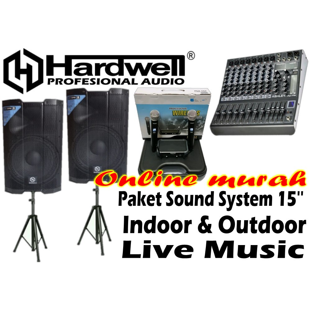 paket sound hardwell dsr15pro shure pgx 242 ashley super m8 15 inch