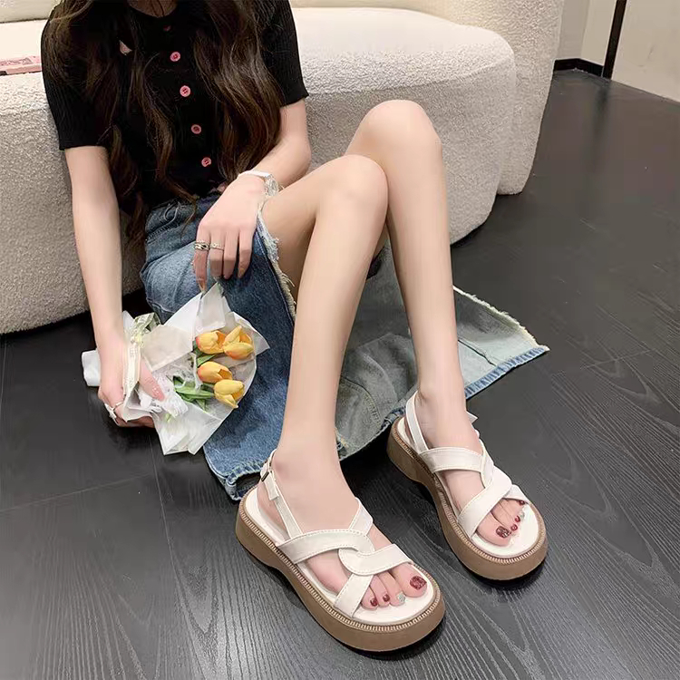 COD POS 570 Sandal Wedges Platfrom Tali Wanita Import Premium Sandal Korea Style