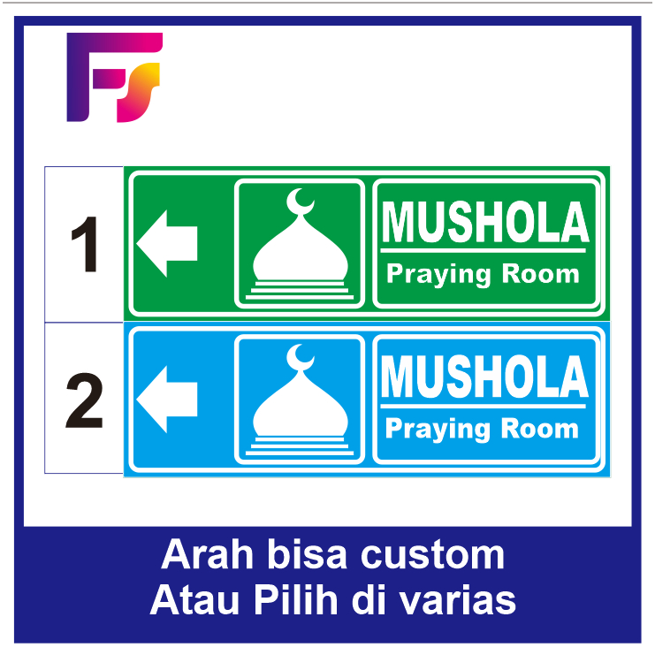 

Stiker waterproff arah mushola