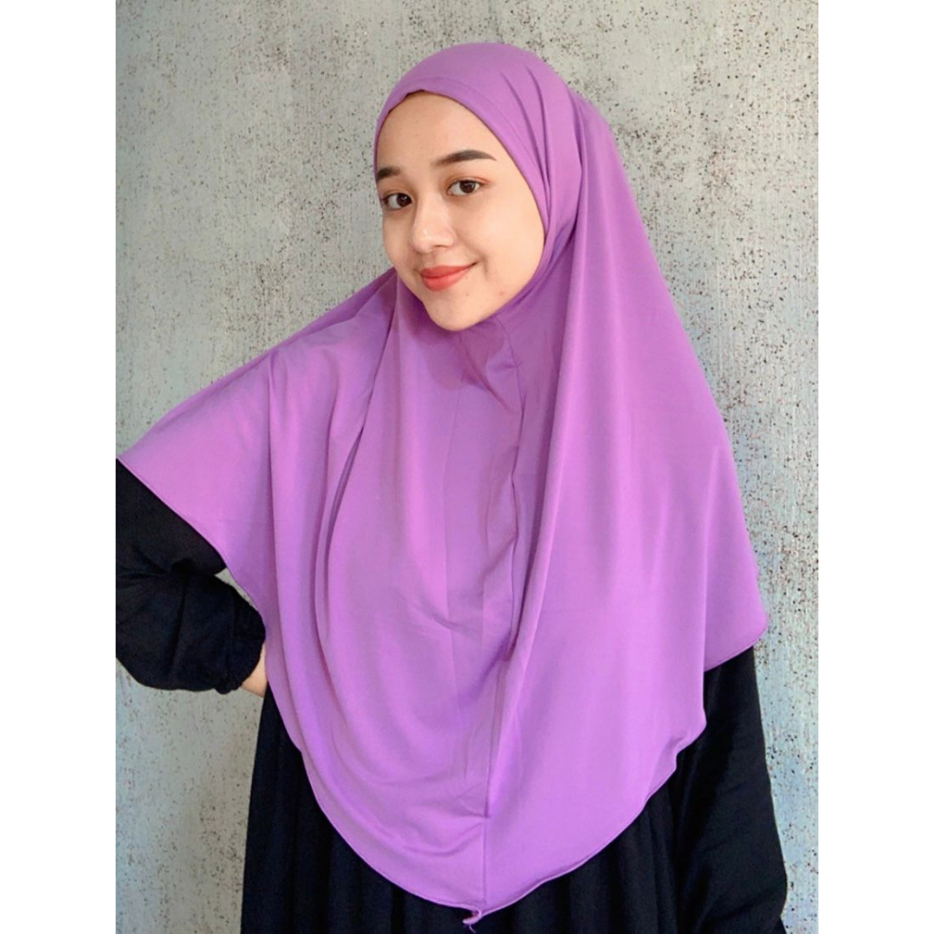 Jilbab Bergo Jersey Non Pet L Menutup Dada/Hamidah Jersey Ukuran L