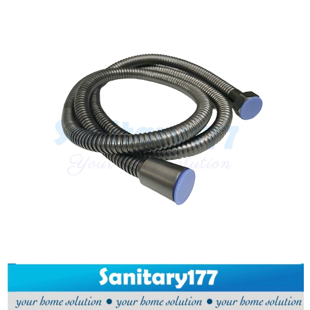 Selang Shower Fleksibel Stainless 304 Abu abu grey 150Cm-shower hose gunmetal utk shower mandi toilet flexible kloset closet