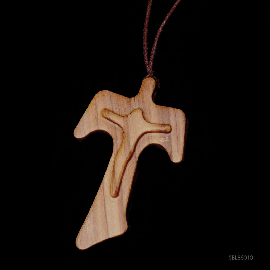 Kalung Bandul Salib Tau Siluet Kayu