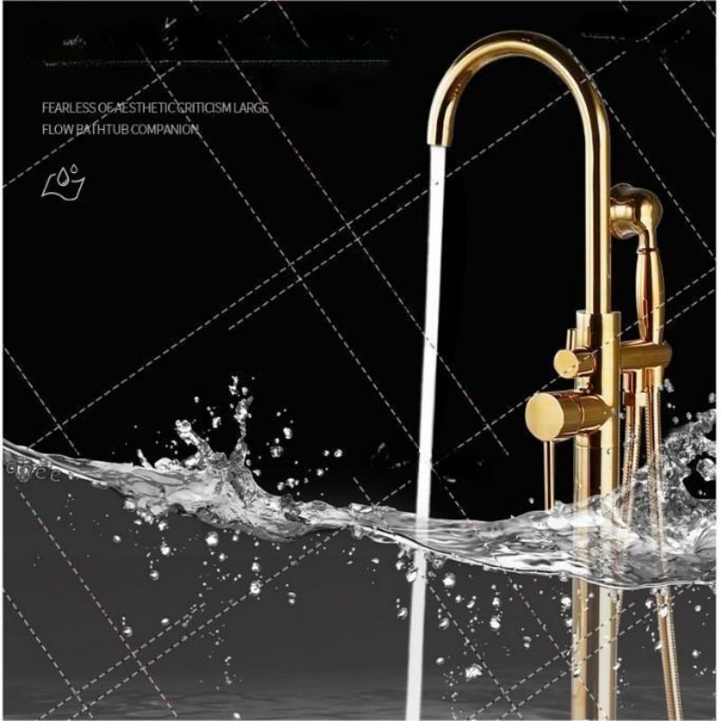 Lantai Berdiri Shower Bathtub Kuningan Bathtub Shower Faucet Keran Bak Mandi Pull Out Switch Bathtub Shower Keran Mixer