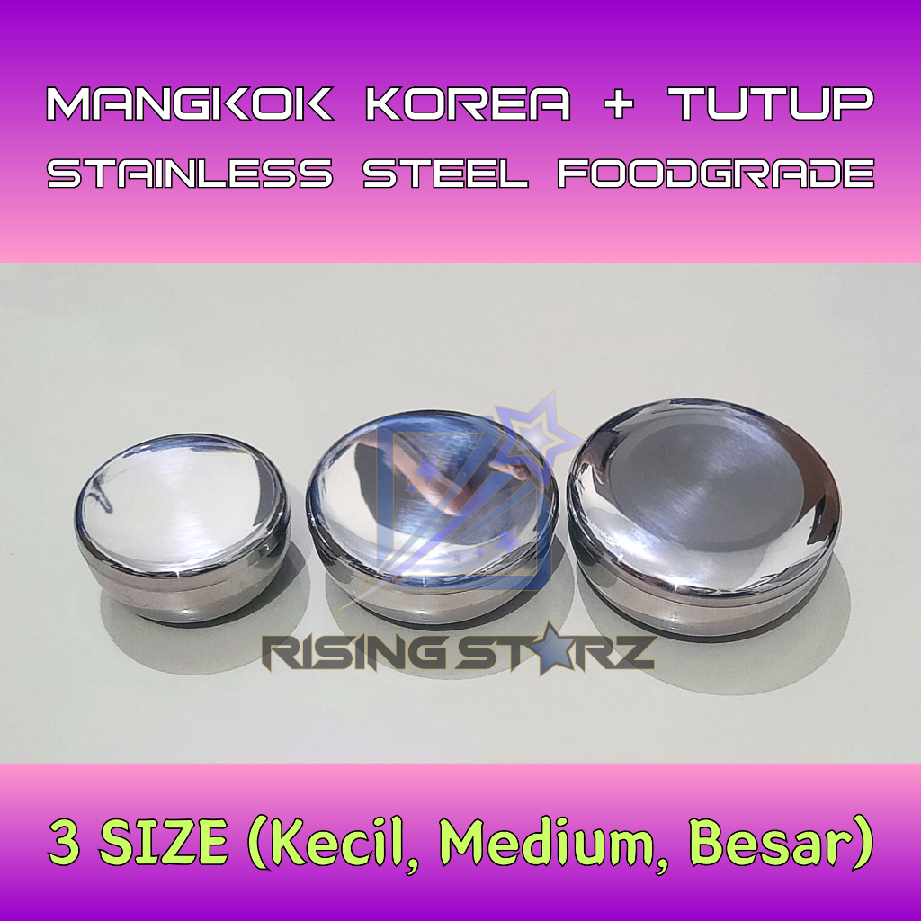 korea mangkok stainless tutup mangkuk nasi sup soup bowl custom