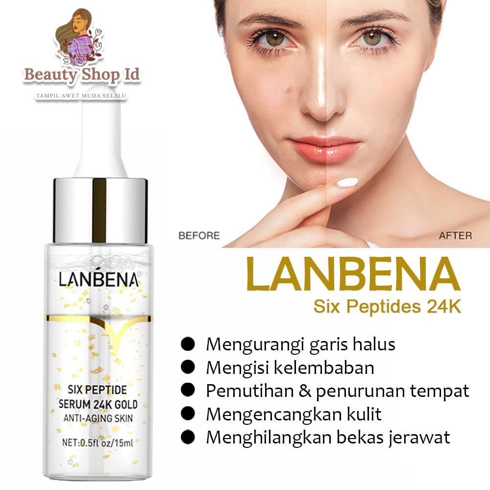 Beauty Jaya - Serum Penghilang Bekas Jerawat Serum Six Peptides 24k Gold Anti Aging 15ml