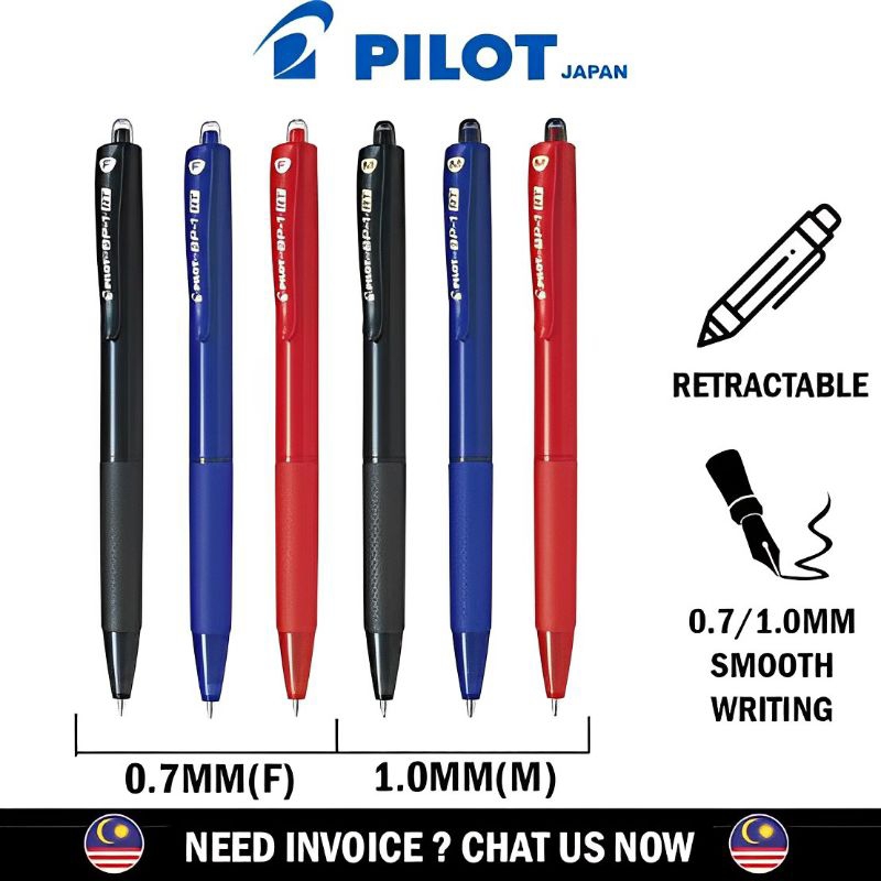 

RB Pulpen Pilot BP-1RT Cetrek 12Pcs 3 Warna 2 Ukuran