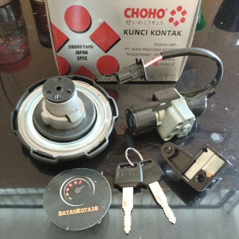 Kunci kontak set plus tutup tangki crf150l crf50 komplit choho k84