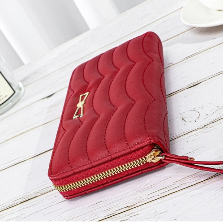 DOMPET PANJANG WANITA PESTA RESLETING PREMIUM IMPORT KULIT MERAH COSIMIA WA696R1 KARTU UANG KERTAS TALI PENDEK BRANDED KOREA KEKINIAN REMAJA MURAH CEWEK SIMPLE BATAM ORI